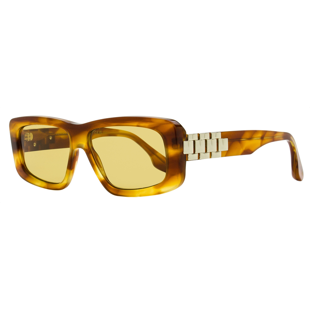 Victoria Beckham Chain Rectangular Sunglasses VB669S 223 Blonde Horn 55mm